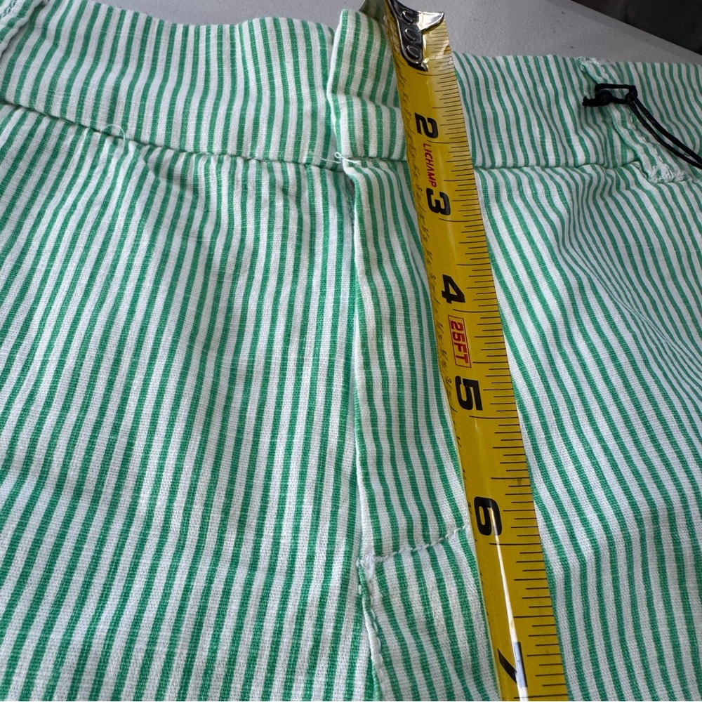 NWT Dear John Finnegan Printed Cuffed Shorts‎ Striped Green and White Size 33 - Picture 8 of 12